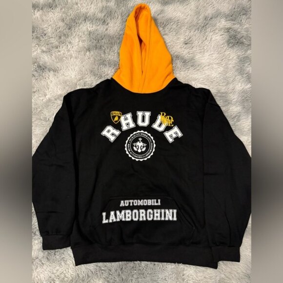 Rhude Automobili Lamborghini Black Hoodie Men’s Large